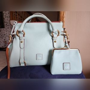 Dooney & Bourke Florentine Satchel and Kiss Lock *Pale Blue*